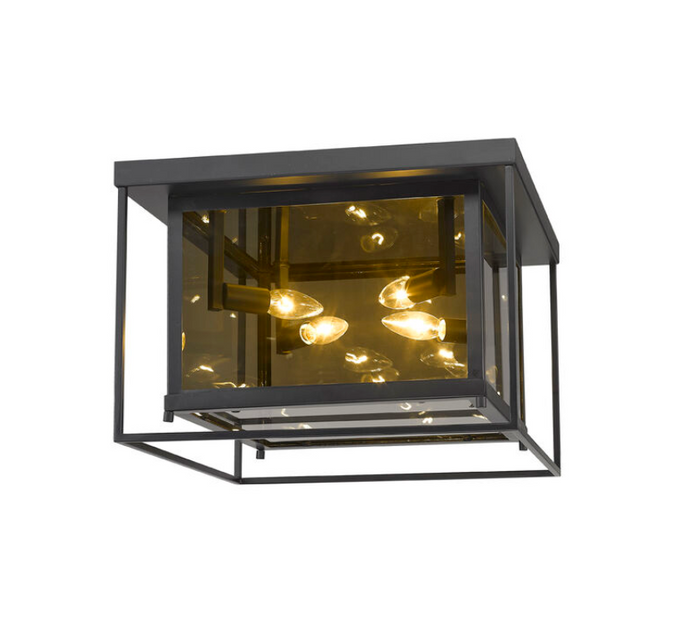 Misty Charcoal Smoke Glass Flush Mount