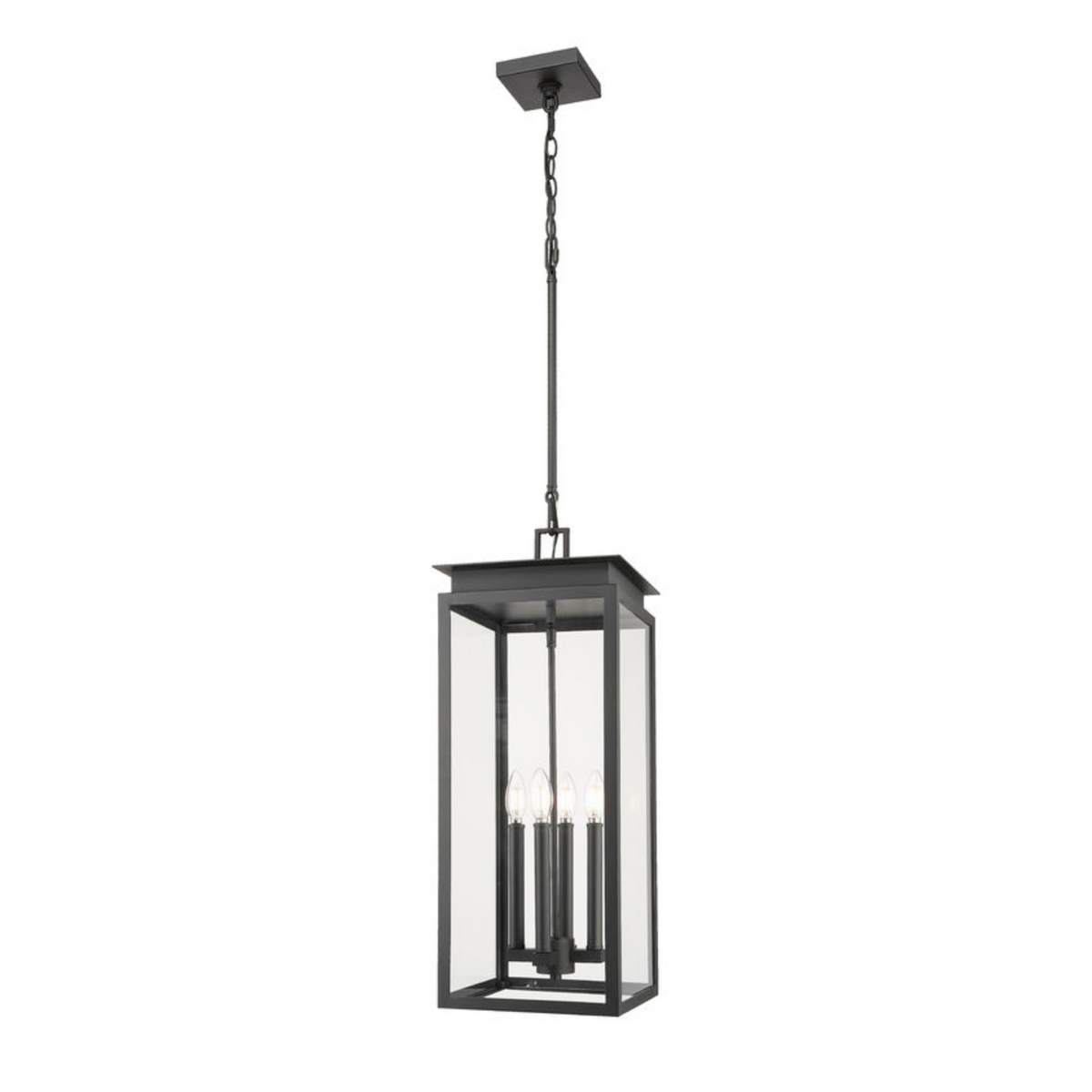 Black Layered Glass Outdoor Pendant