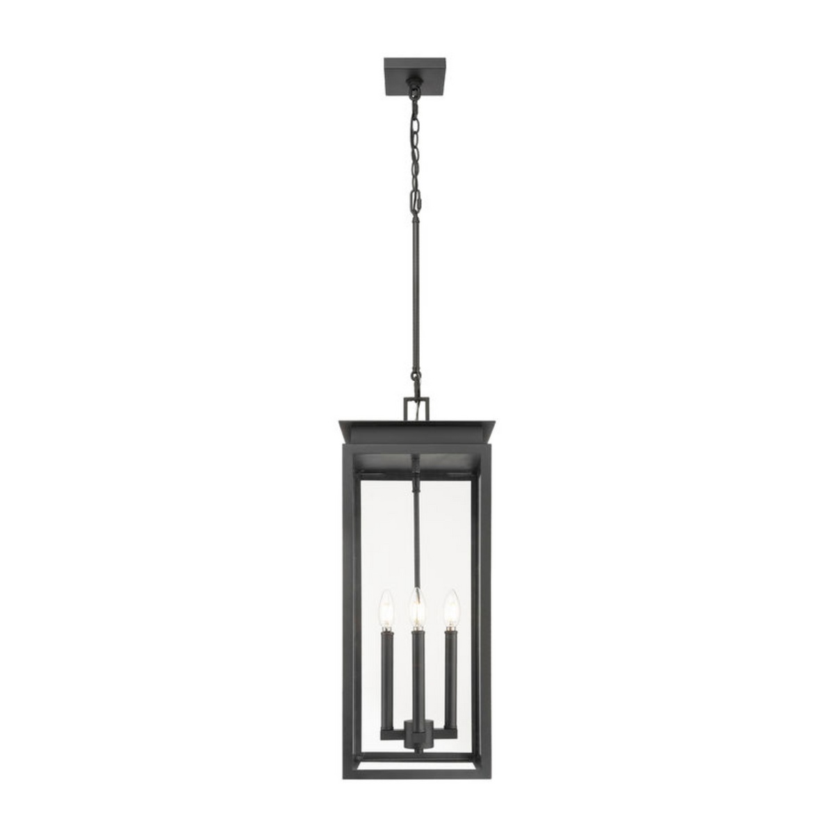 Black Layered Glass Outdoor Pendant