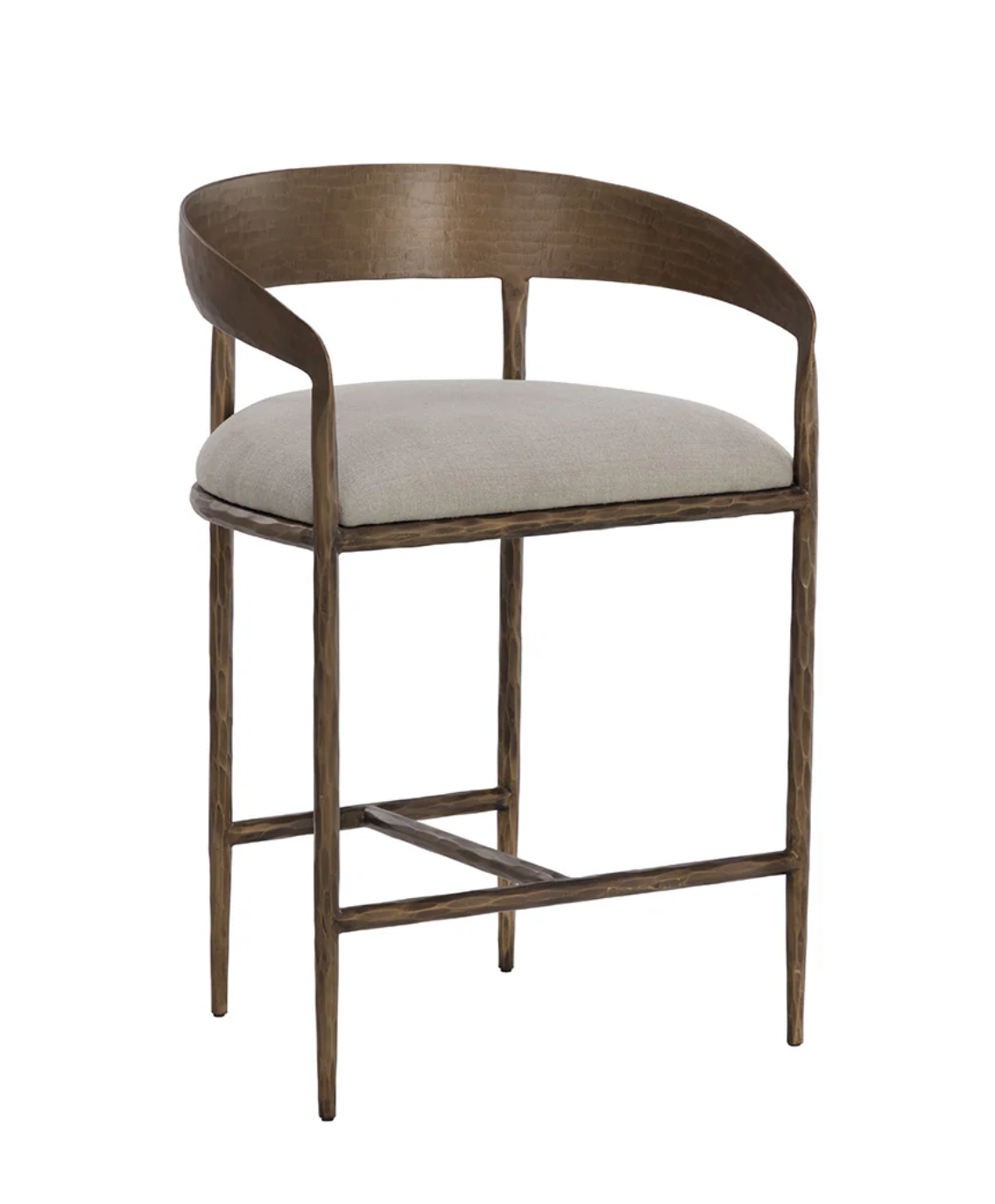 Zanatta Hammered Brass Counter Stool
