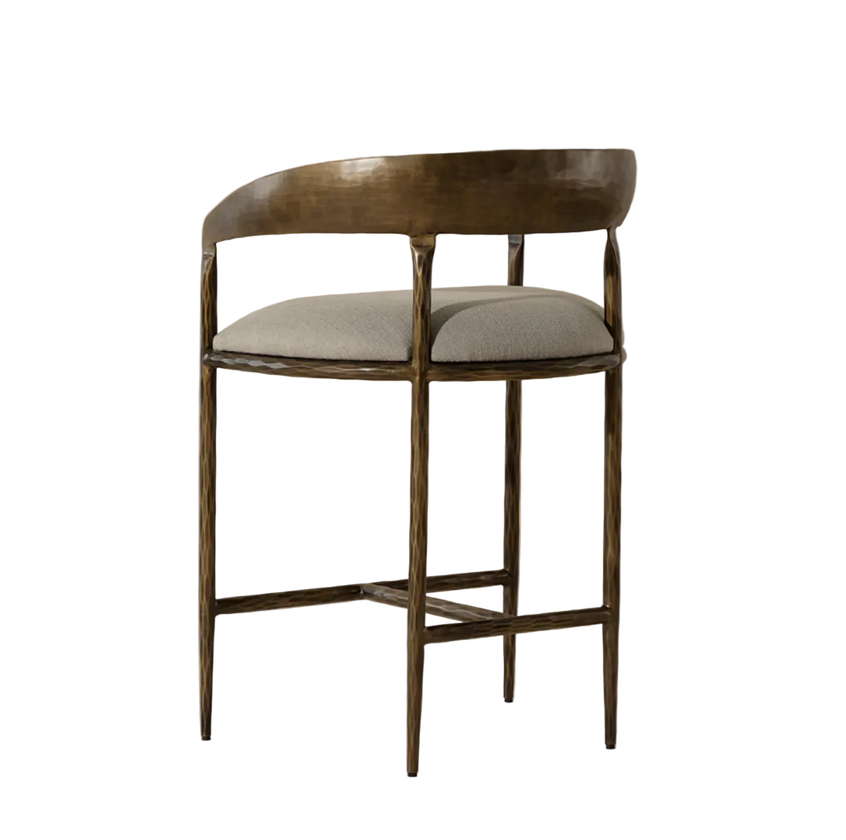 Zanatta Hammered Brass Counter Stool