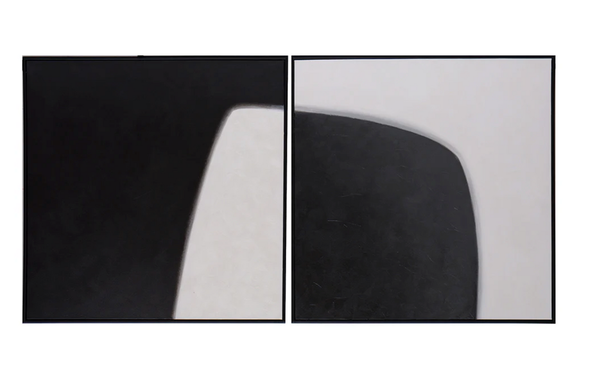 Black & White Double Cross Diptych Wall Art Set of 2