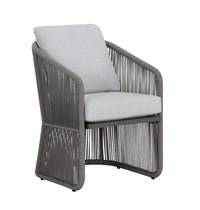 Allariz Warm Grey Rope Outdoor Dining Armchair