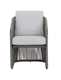 Allariz Warm Grey Rope Outdoor Dining Armchair