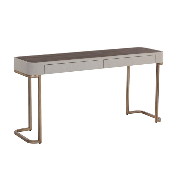 Jamille Cream & Warm Brass Console Table
