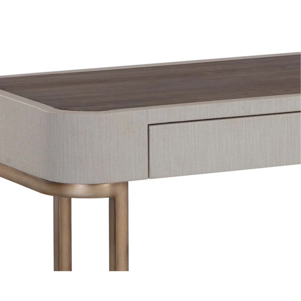 Jamille Cream & Warm Brass Console Table