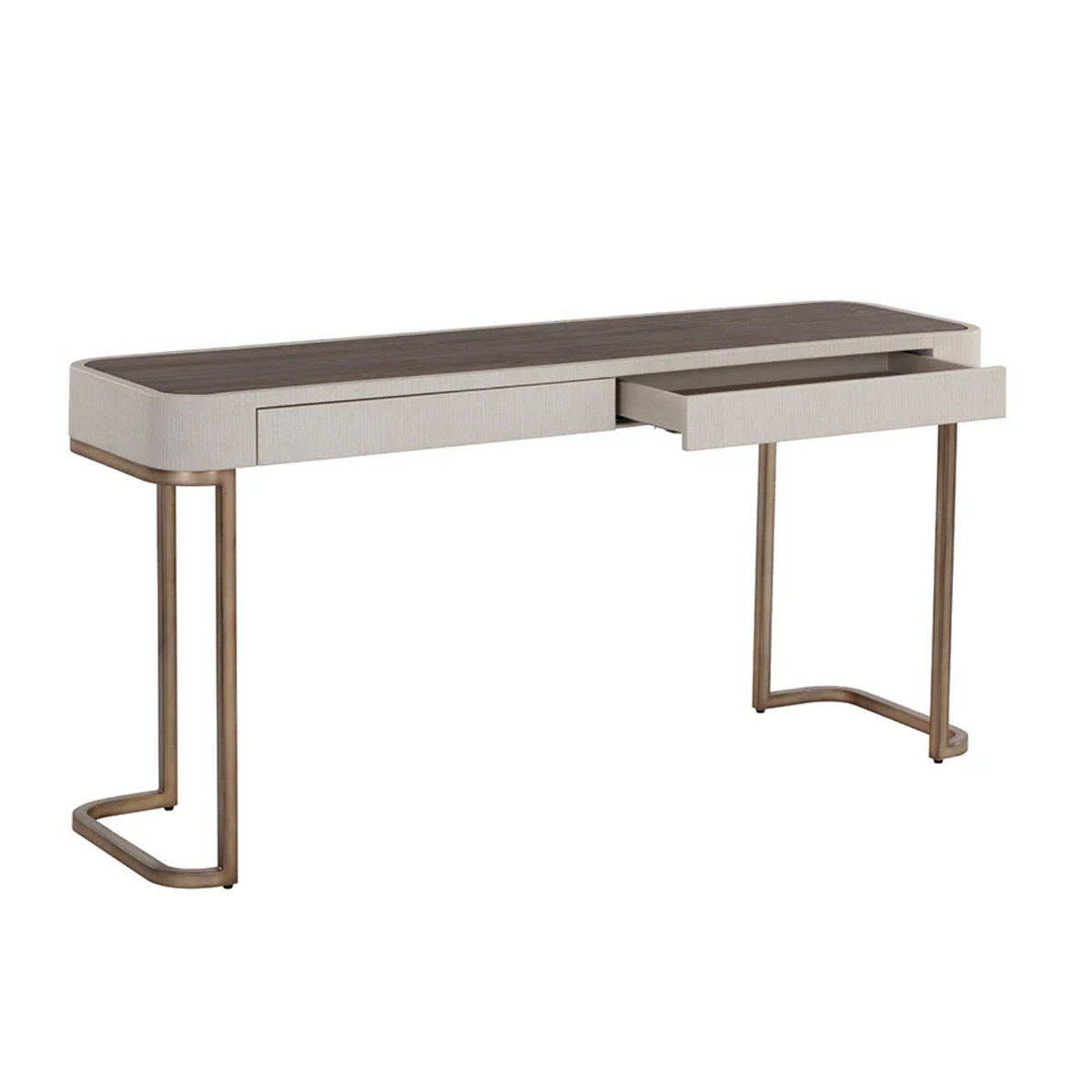 Jamille Cream & Warm Brass Console Table