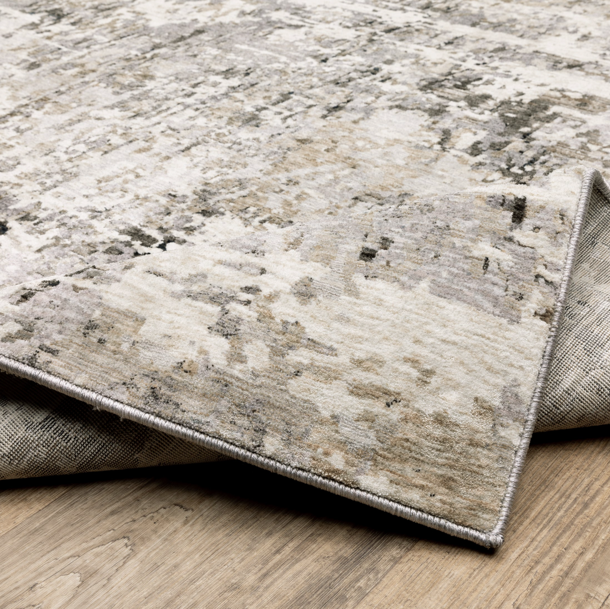 Nebulous Beige, Ivory & Black Contemporary Rug