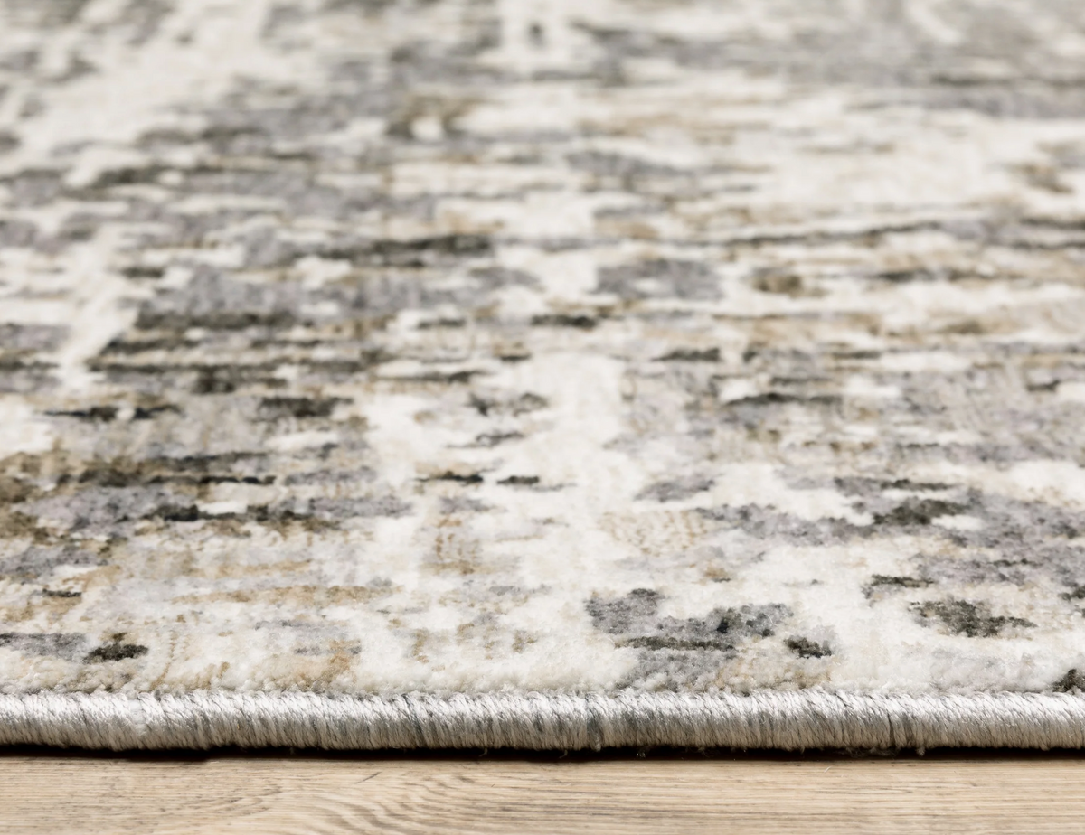 Nebulous Beige, Ivory & Black Contemporary Rug
