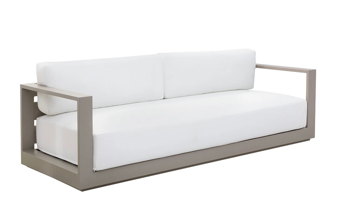 Tavira Greige & Stinson White Outdoor Sofa