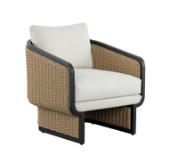 Olbia Natural Rattan & Boucle Outdoor Lounge Chair