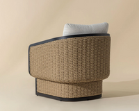 Olbia Natural Rattan & Boucle Outdoor Lounge Chair
