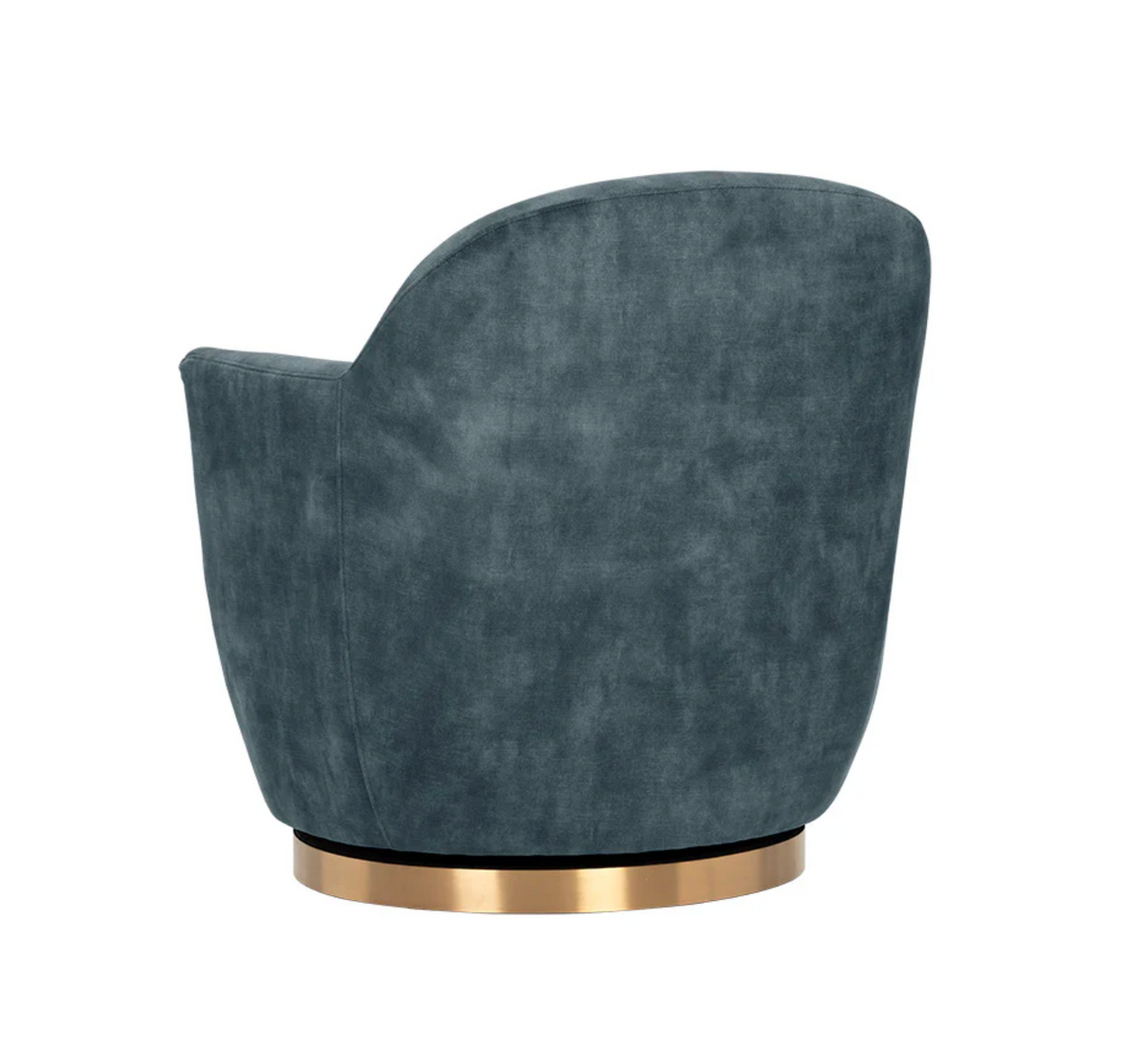 Casey Agean Blue & Brass Swivel Lounge Chair