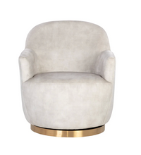 Casey Cream & Gold Swivel Lounge Chair