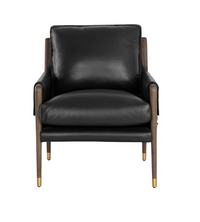Mauti Distressed Brown - Cortina Black Leather Armchair
