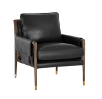 Mauti Distressed Brown - Cortina Black Leather Armchair