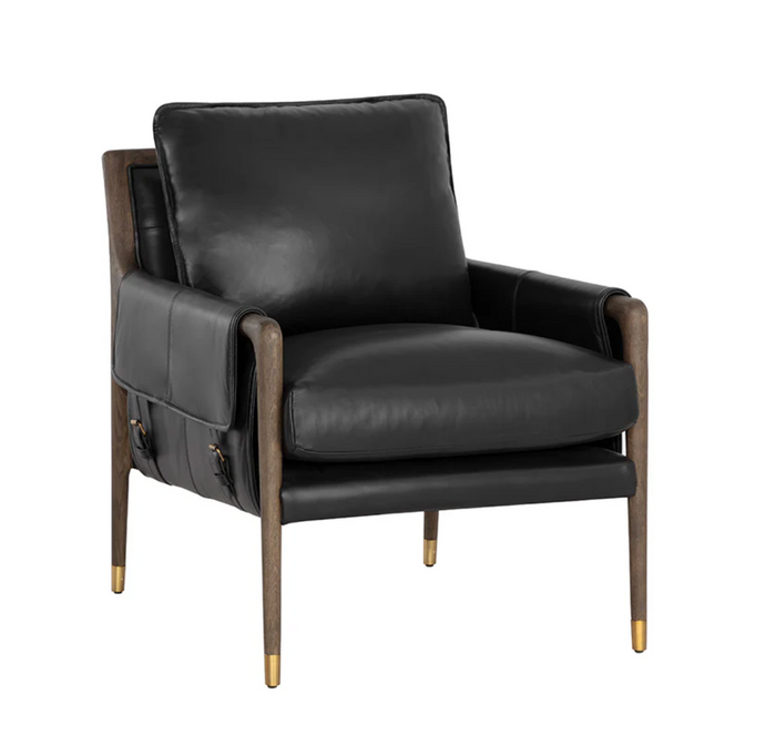 Mauti Distressed Brown - Cortina Black Leather Armchair
