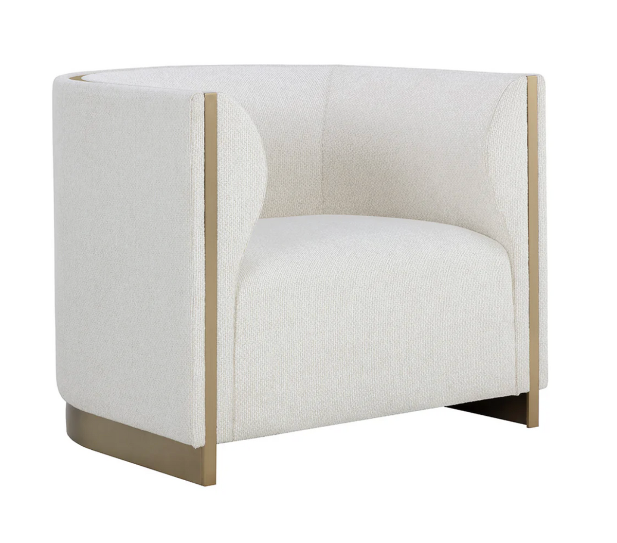 Larron Light Barley & Brushed Gold Armchair