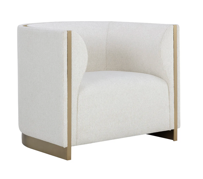 Larron Light Barley & Brushed Gold Armchair