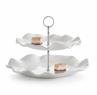 Havana Two Tiered White Serving Platter