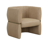 Tryor Sahara Sand Leather Lounge Chair