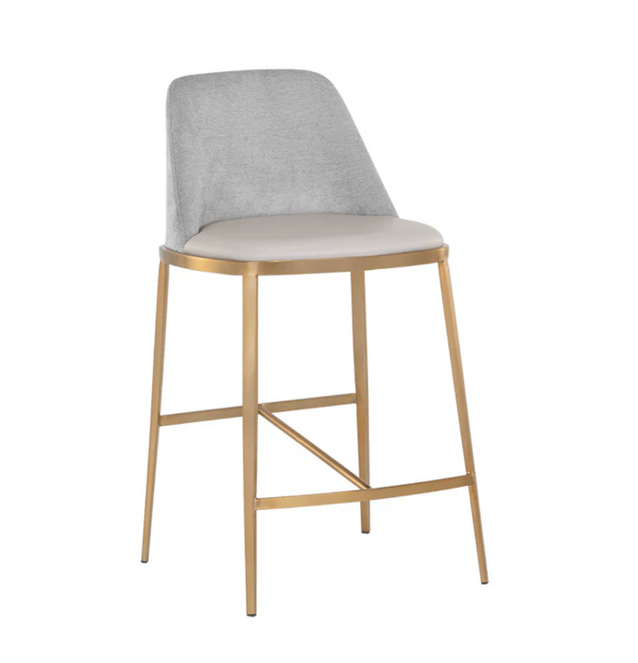 Dover Stone Gray & Gold Counter Stool