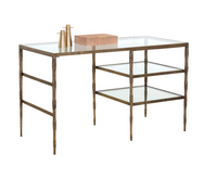 Bruna Hammered Antique Brass Desk