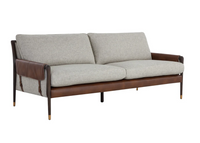Mauti Cognac & Gray Buckle Sofa