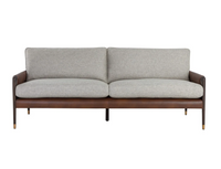 Mauti Cognac & Gray Buckle Sofa