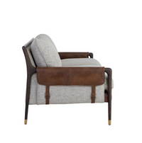 Mauti Cognac & Gray Buckle Sofa