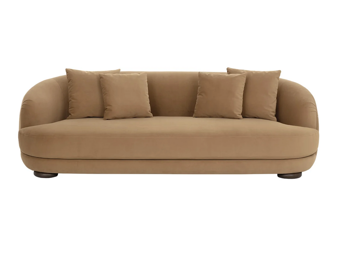 Valentina Kona Camel Velvety Sofa