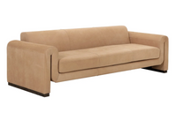 Romer Distressed Nubuck Tan Leather Sofa