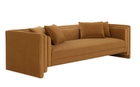 Kira 96" Meg Gold Velvet Sofa – Modern Luxury Sofa
