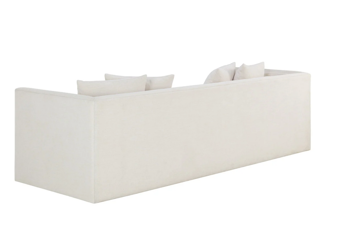 Kira 96" Modern Ivory Tweed Sofa – Sustainable Fabric
