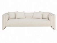 Kira 96" Modern Ivory Tweed Sofa – Sustainable Fabric