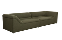 Modern Sculptural Olive Green Sofa
