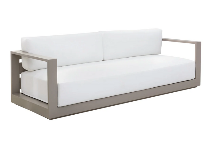 Tavira Greige & Stinson White Outdoor Sofa
