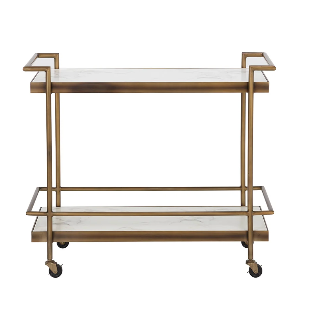 Contardi Bronze & White Bar Cart