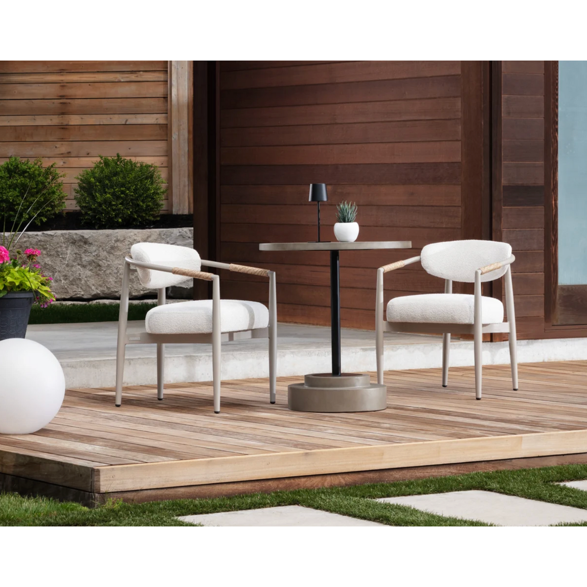 Marita Dining Greige - Louis Cream Armchair