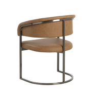 Marris Dining Gunmetal - Milliken Cognac Armchair
