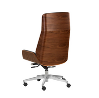 Rhett Black Leather & Walnut Office Chair