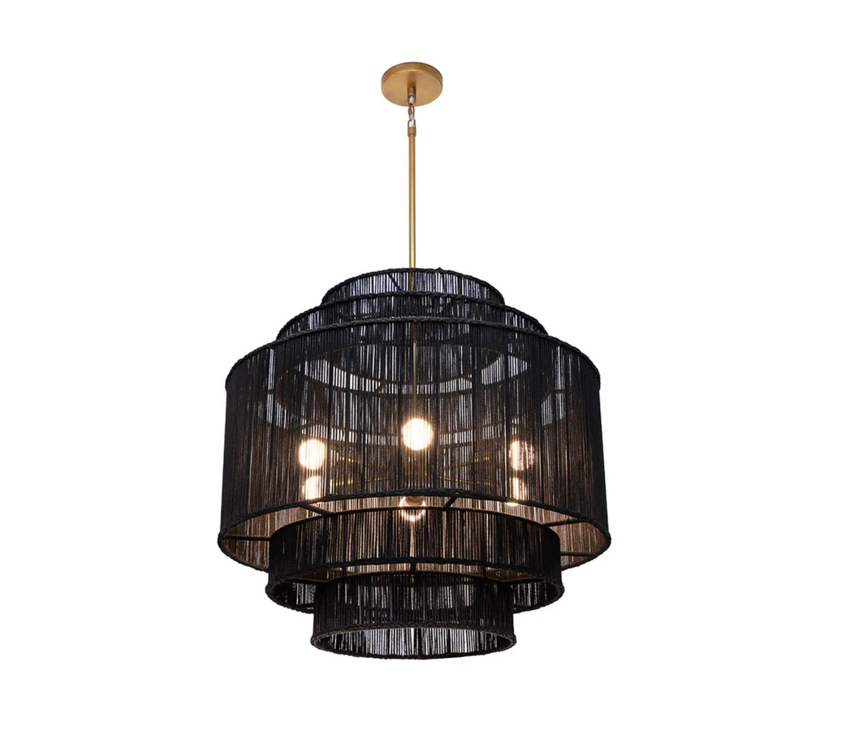 Alyssa Black Jute Chandelier