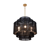 Alyssa Black Jute Chandelier