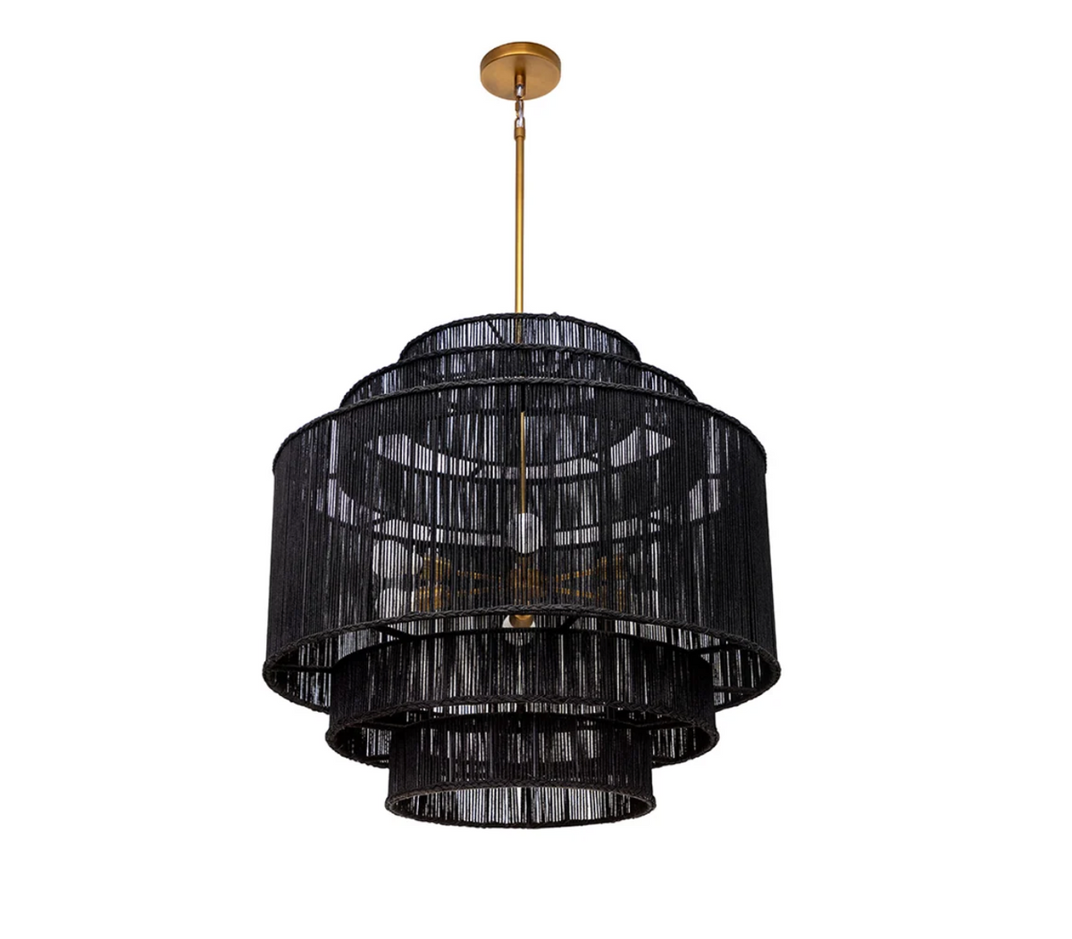 Alyssa Black Jute Chandelier