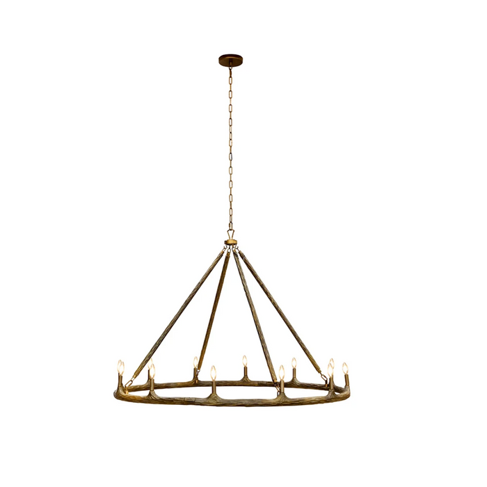 Wolfgang Hammered Antique Brass Large Chandelier