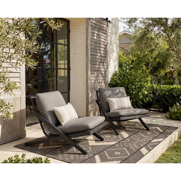 Bari Charcoal - Gracebay Grey Lounge Chair