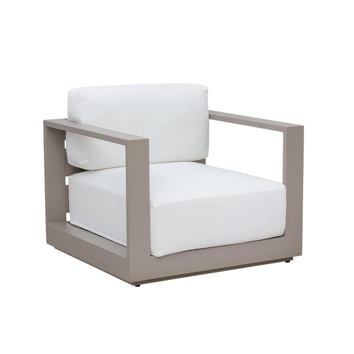 Tavira Greige & White Outdoor Lounge Chair