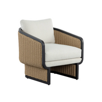 Olbia Natural Rattan & Boucle Outdoor Lounge Chair