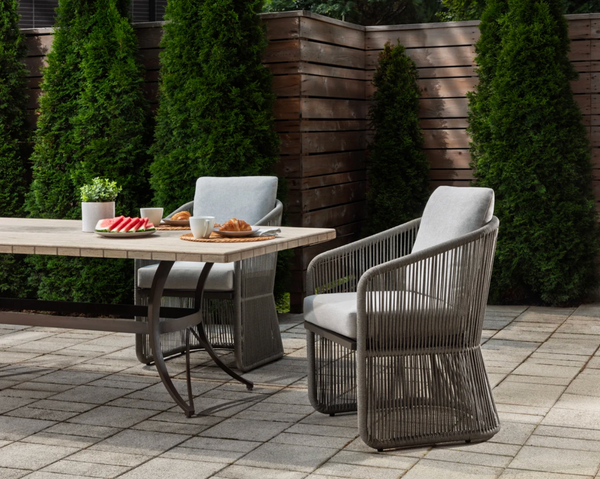 Allariz Warm Grey Rope Outdoor Dining Armchair