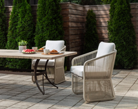 Allariz Greige Rope Outdoor Dining Armchair